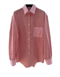 Rose Carmine - Fines Rayures Shirt