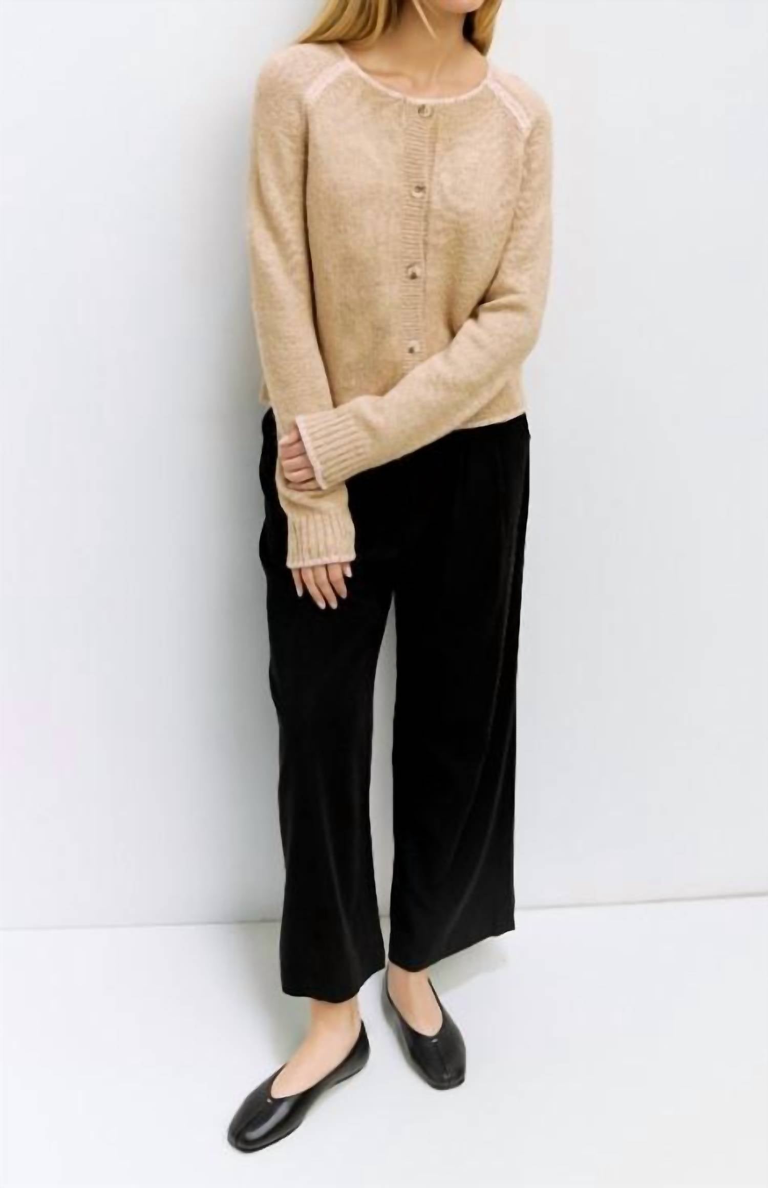 MOD REF Patty Cardigan in beige pink - women's cardigan - view 4