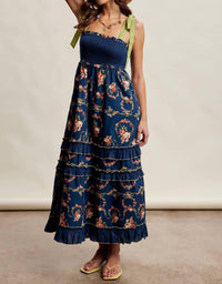 Listicle - Floral Smocked Tiered Maxi Dress