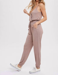 Bluivy - Surplice Casual Jersey Jumpsuit