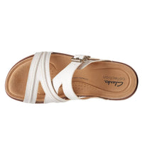 Clarks Women's Brynn Hope Flat Sandal in white leather - women's sandal - view 6