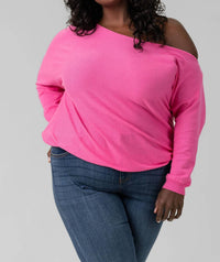Minnie Rose - Cotton Cashmere Top - Plus