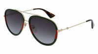 Gucci - Unisex Aviator Gg0062s-003 57 Metal Sunglass
