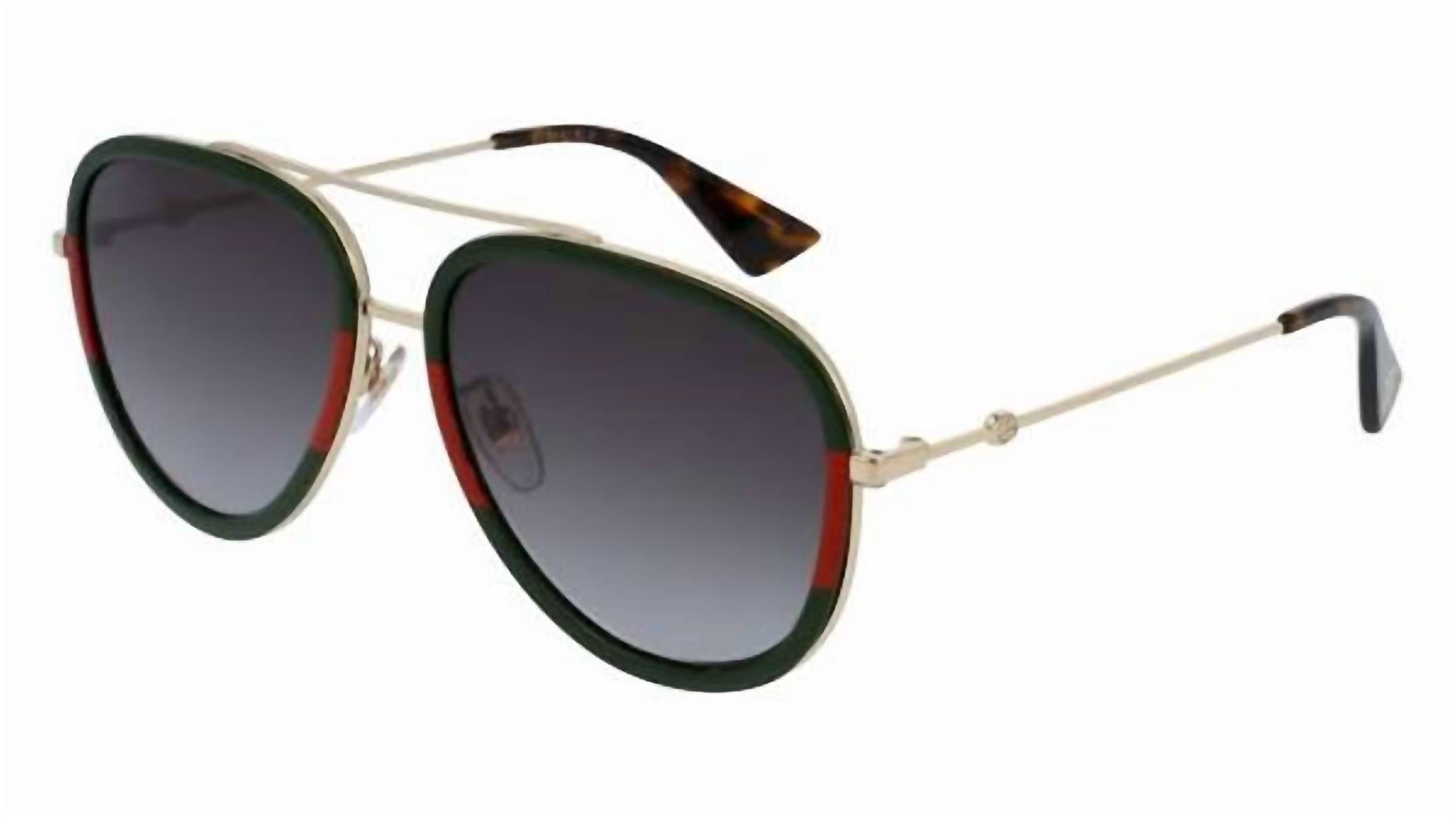 Gucci - Unisex Aviator Gg0062s-003 57 Metal Sunglass