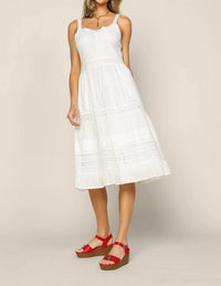 SKIES ARE BLUE Girl Next Door Midi Dress in white - women's dress