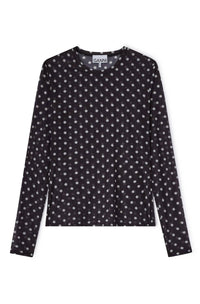 Ganni - Women's Printed Sheer Jersey Long Sleeve Top