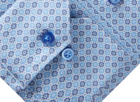Emanuel Berg Men's Albini 4-flex Stretch Sport Shirt in blue - men's shirt - alternate view