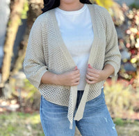 Charlie B - Crochet Lurex Tie-front Bolero