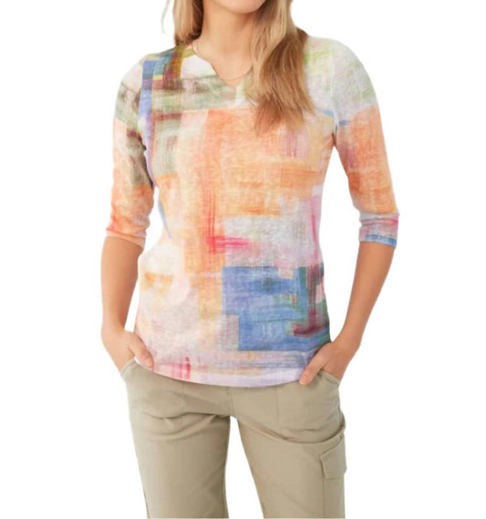 Fdj - Three Quarter Sleeve V-neck Top