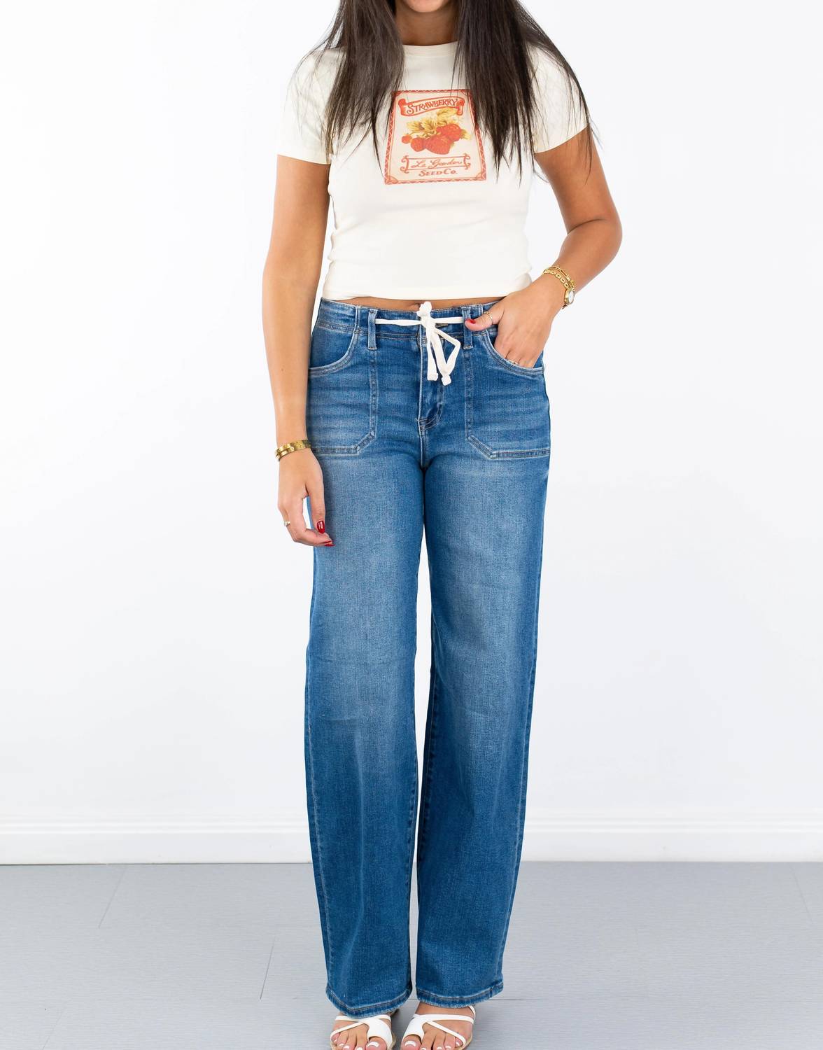 Risen - Raquel Relaxed Wide Leg Tie Jeans