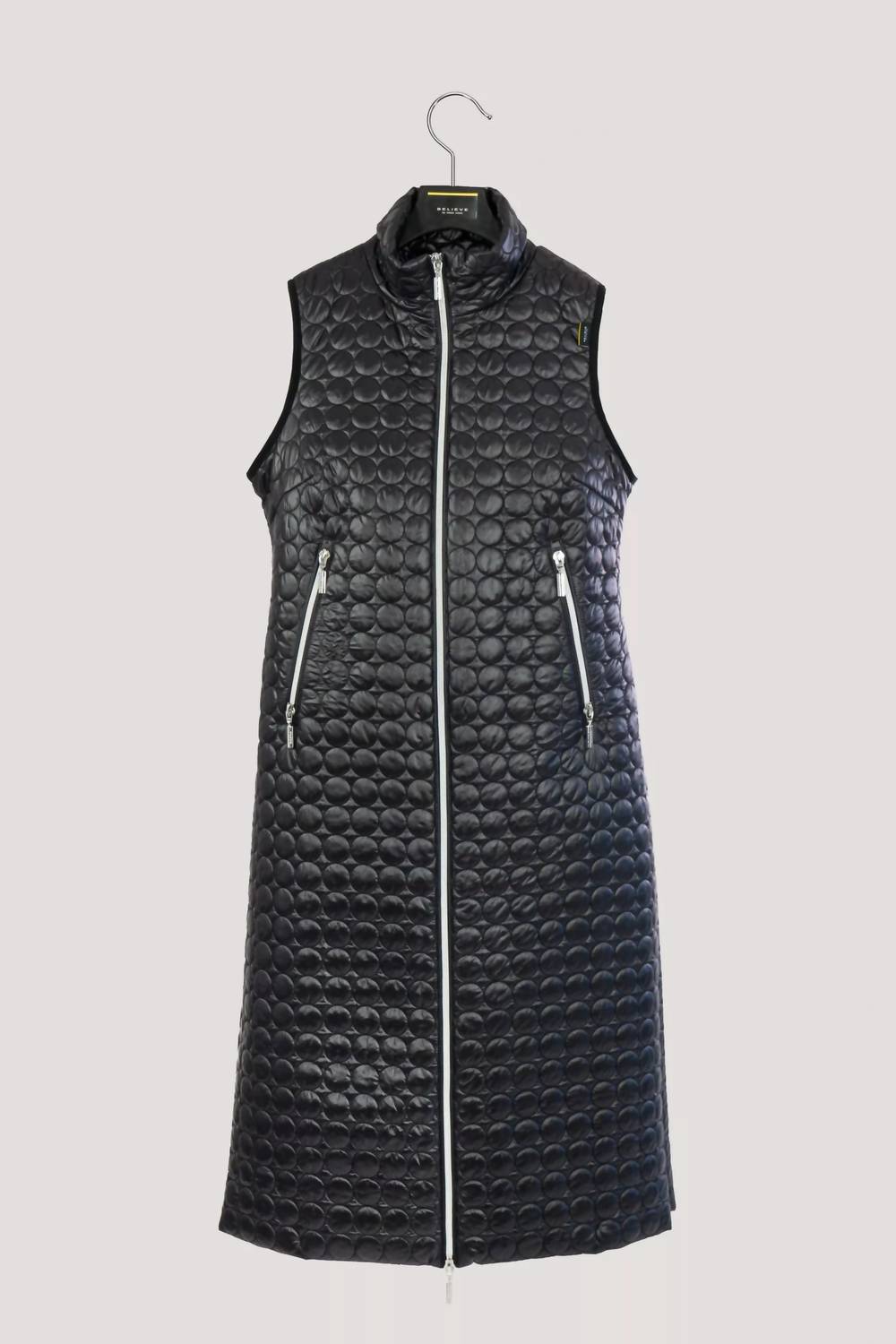 BELIEVE by Tuula Rossi Carola Quilted Vest With Side Zippers in black - women's jacket - view 4