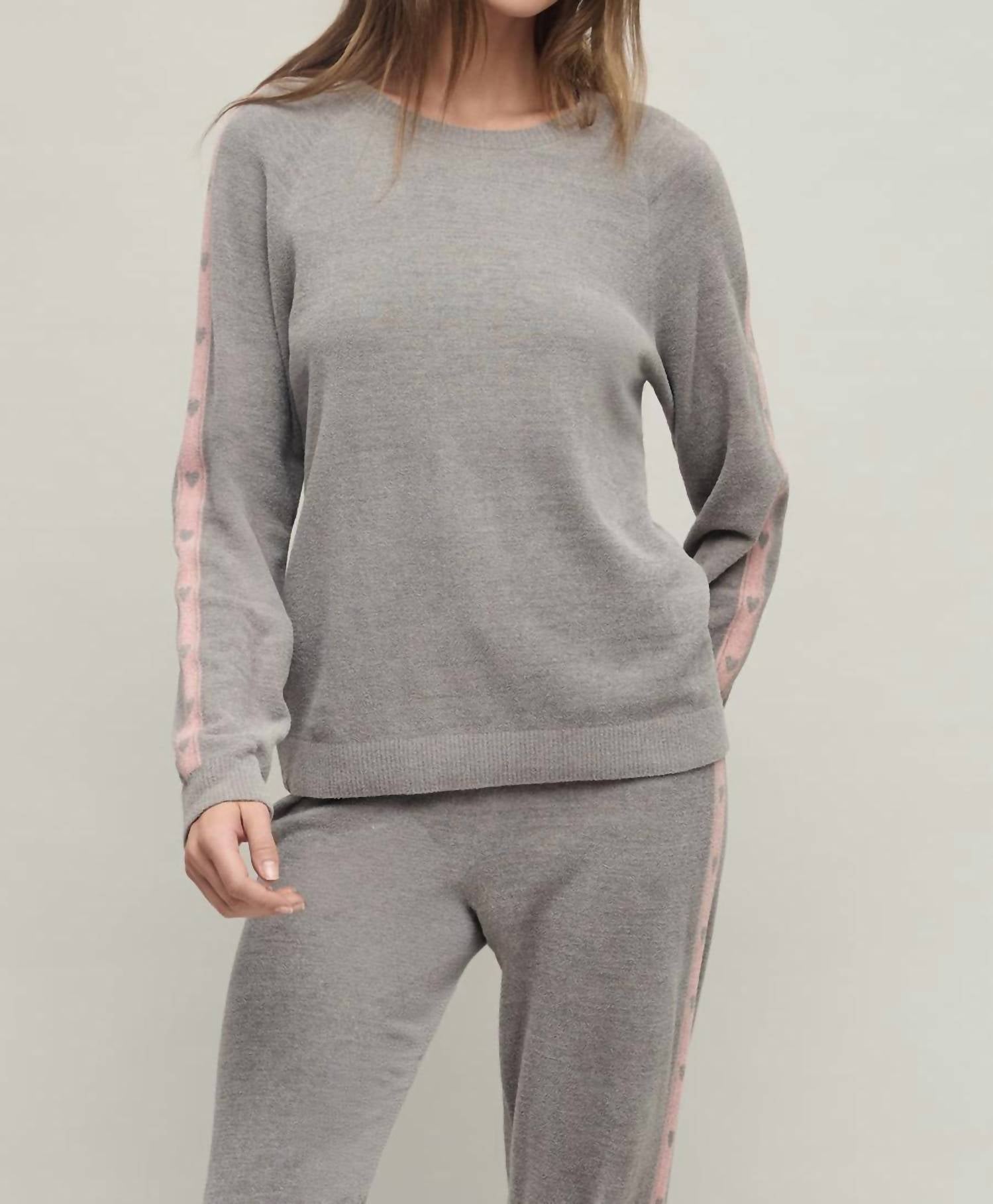 Barefoot Dreams - Cozychic Ultra Lite Heart Stripe Pullover