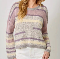 Mystree - Women's Multicolor Stripe Sweater