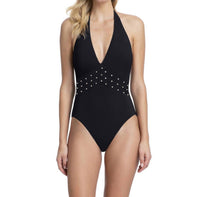 Profile By Gottex - Lavish Elegance V-neck Halter Swimsuit