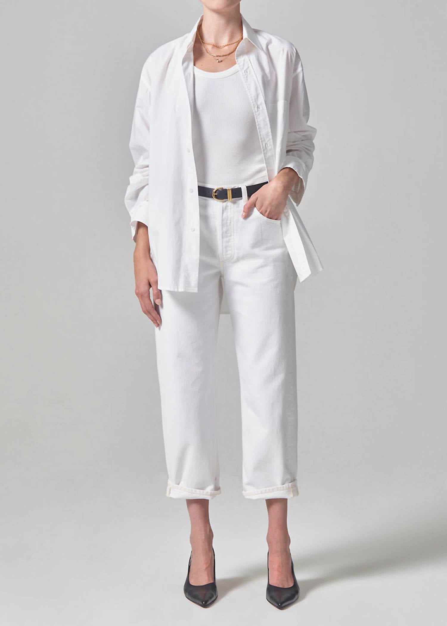 Dahlia Bow Leg Baby Roll Jeans