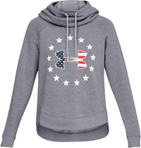 UNDER ARMOUR Freedom Logo Favorite Hoodie in steel light heather - women's top - alternate view