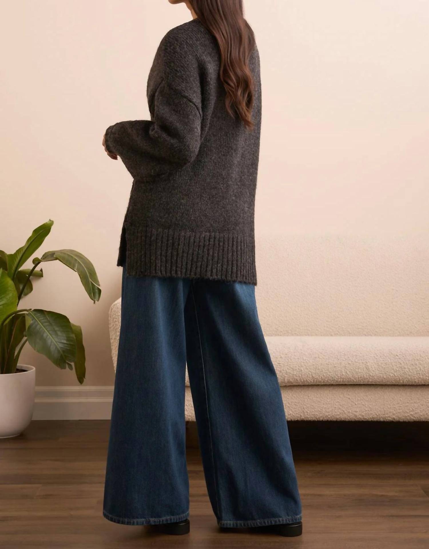 Tribal - Blue Thred Oversize Sweater Cardigan