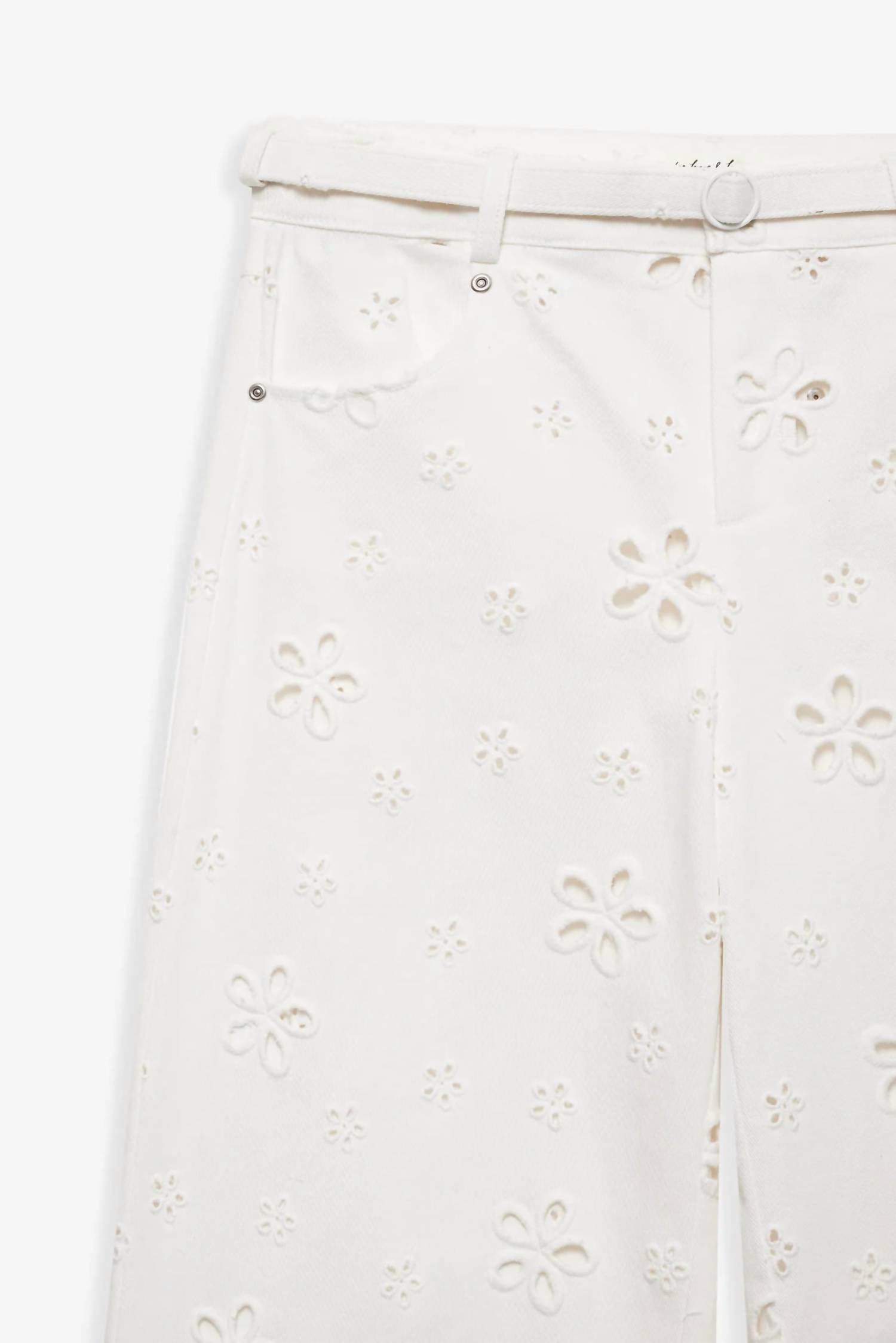 Lil Lemons By For Love And Lemons - Daisy Eyelet Baggy Jeans