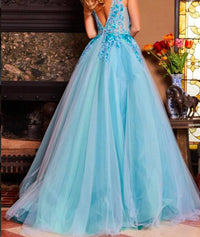 Jovani - Deep V-neck Beaded Ballgown
