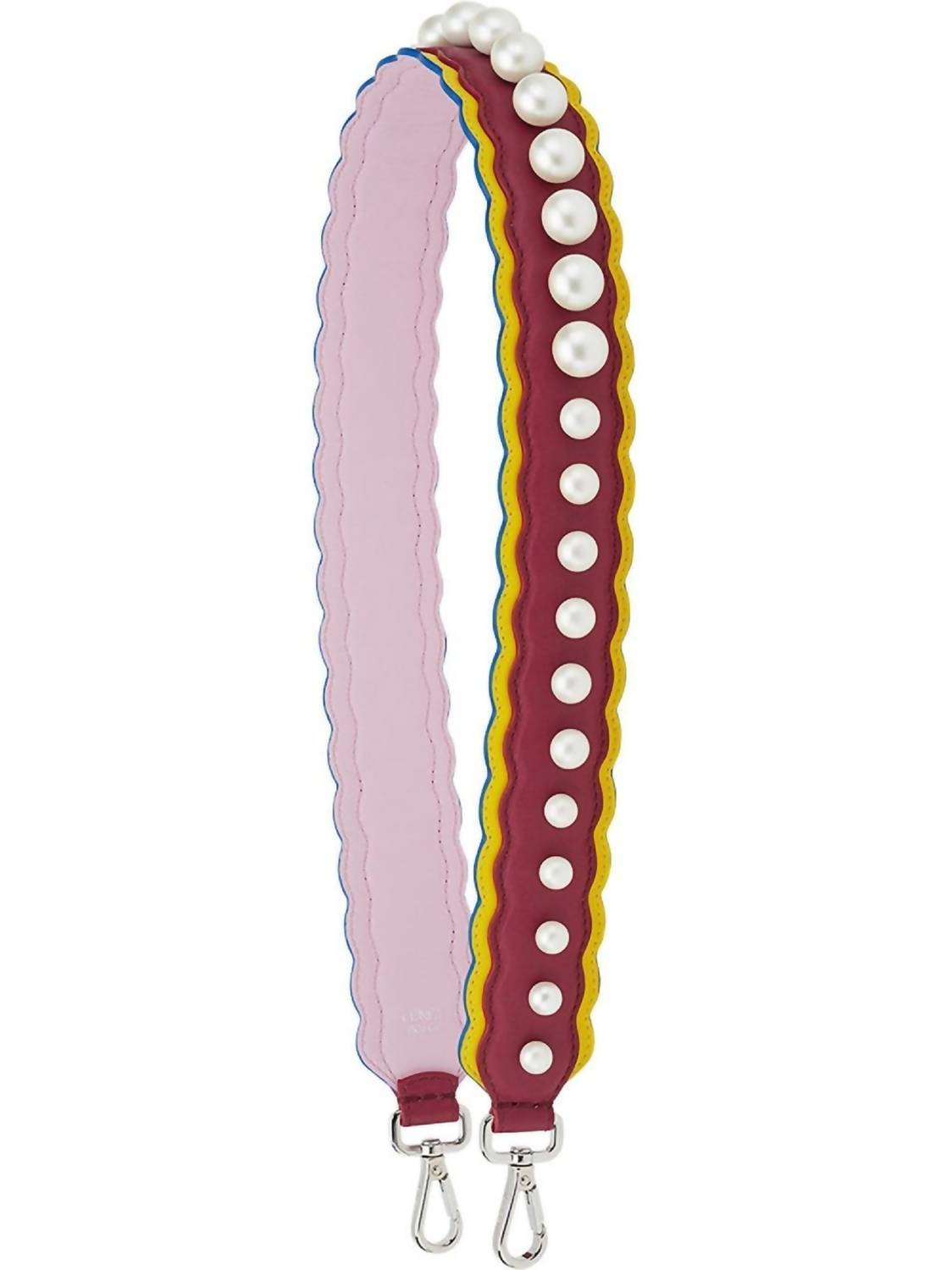 Fendi Women's You Pearl Embellished Shoulder Bag Strap in black cherry lemon - women's item