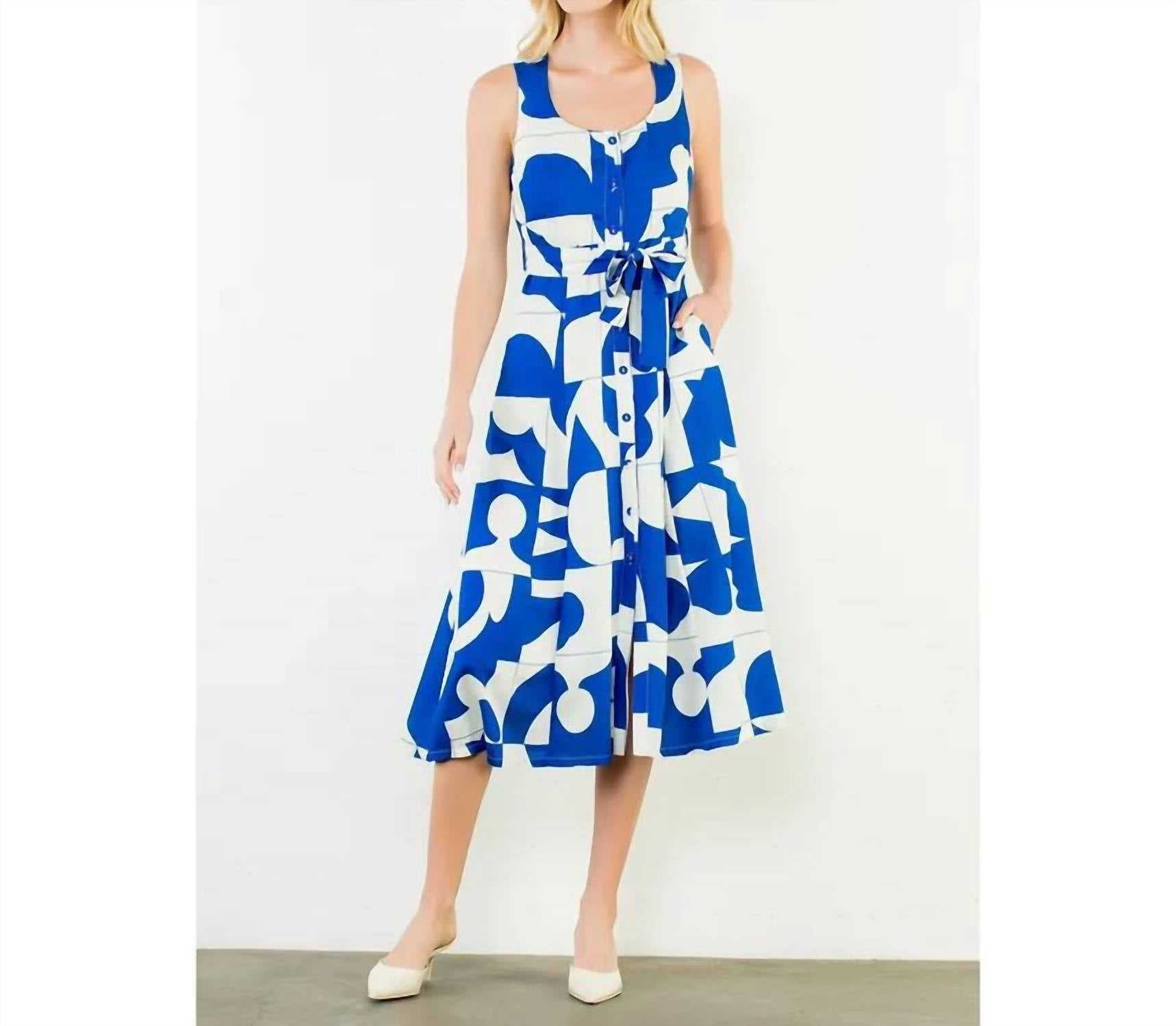 Thml - Geometric Tank Midi Dress With Tie Waist