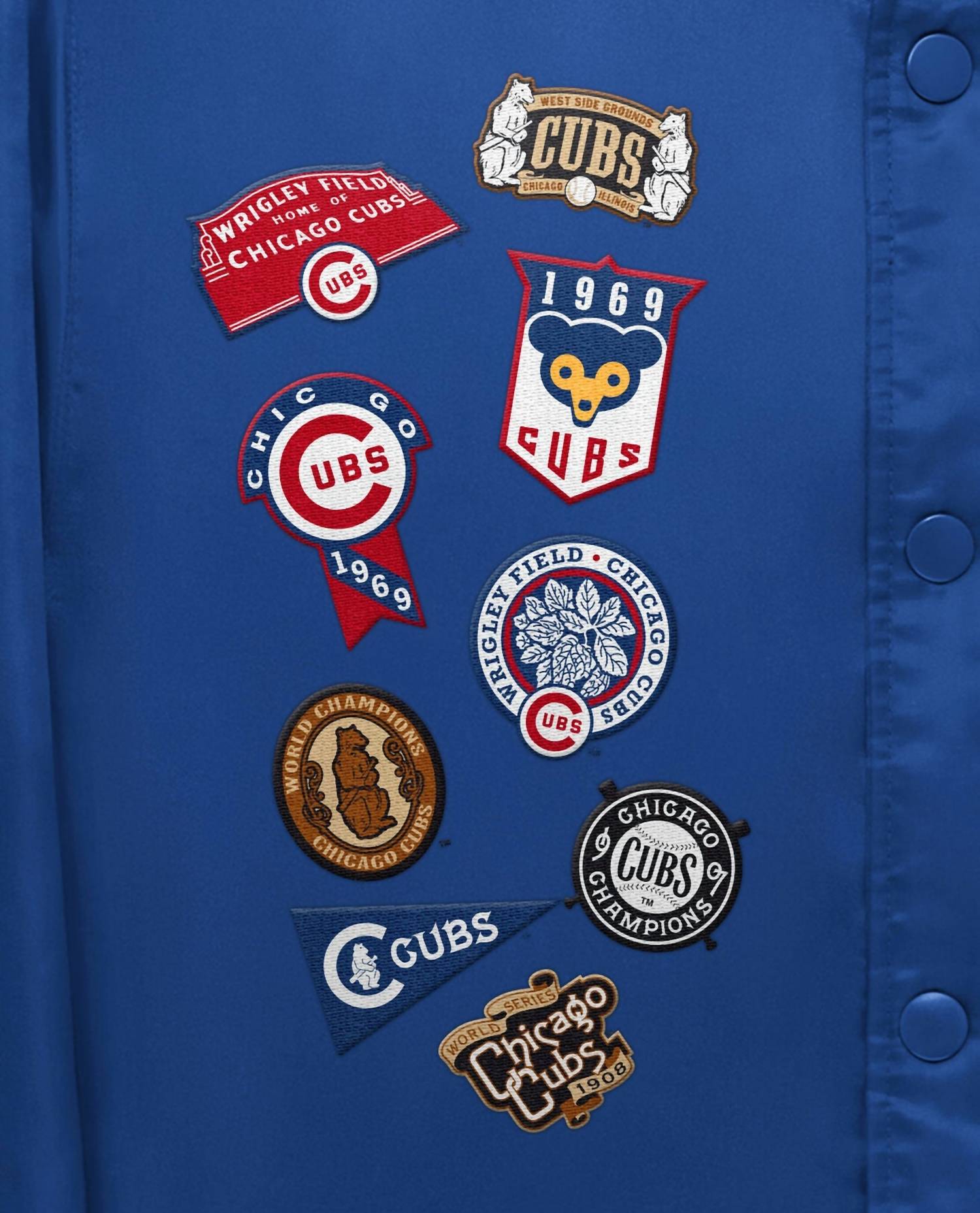 Starter - Men's Chicago Cubs Varsity Satin Full Snap Jacket