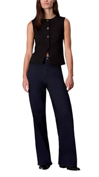 Rag & Bone Irina Button Up Vest in black - women's jacket