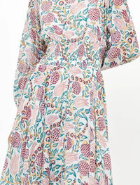 Oliphant - Smocked Waist Crew Neck Maxi Dress