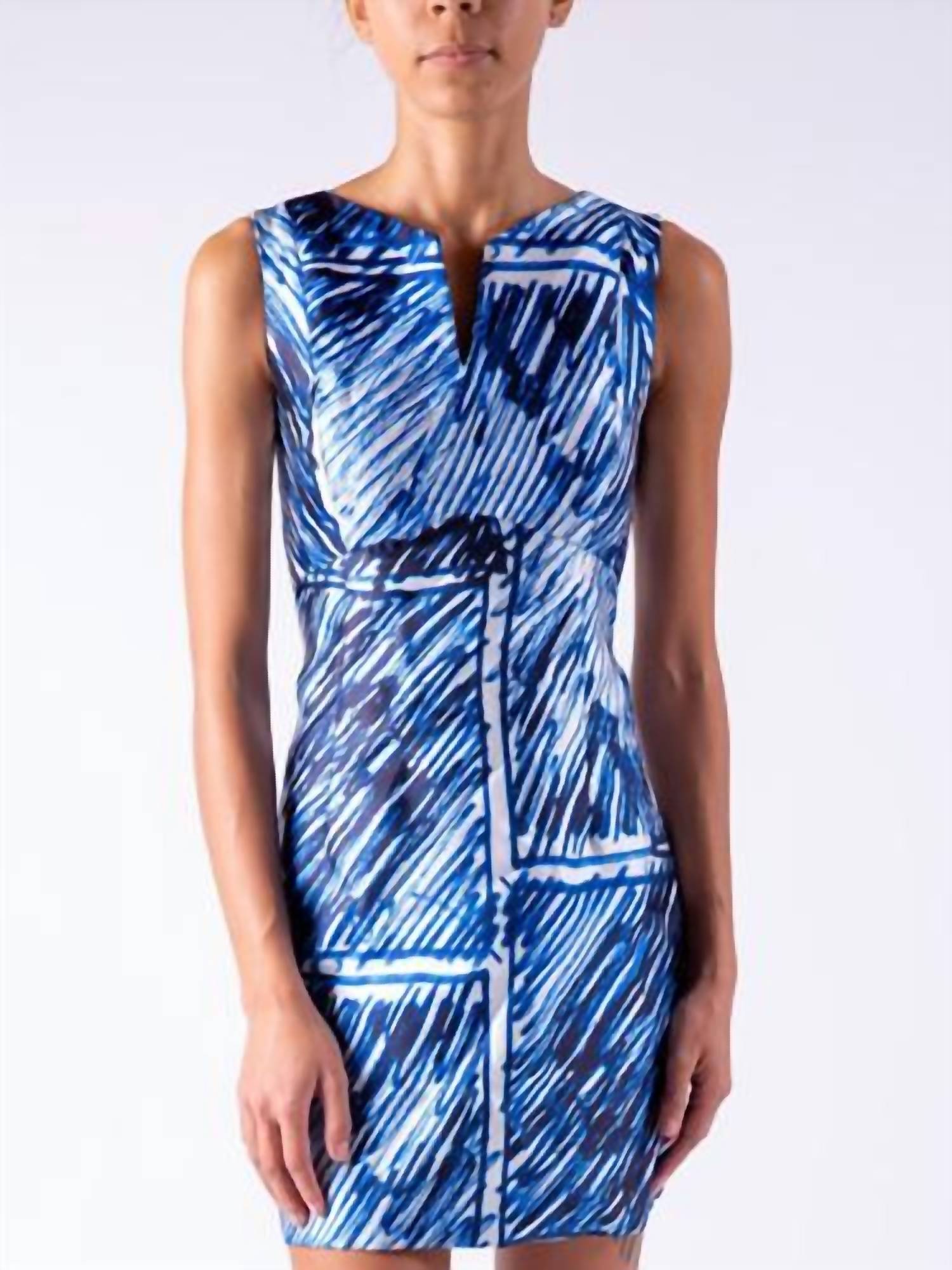 Milly - V Neck Abstract Print Dress