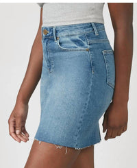 LOLA JEANS High Rise Denim Mini Skirt in blue - women's skirt - alternate view