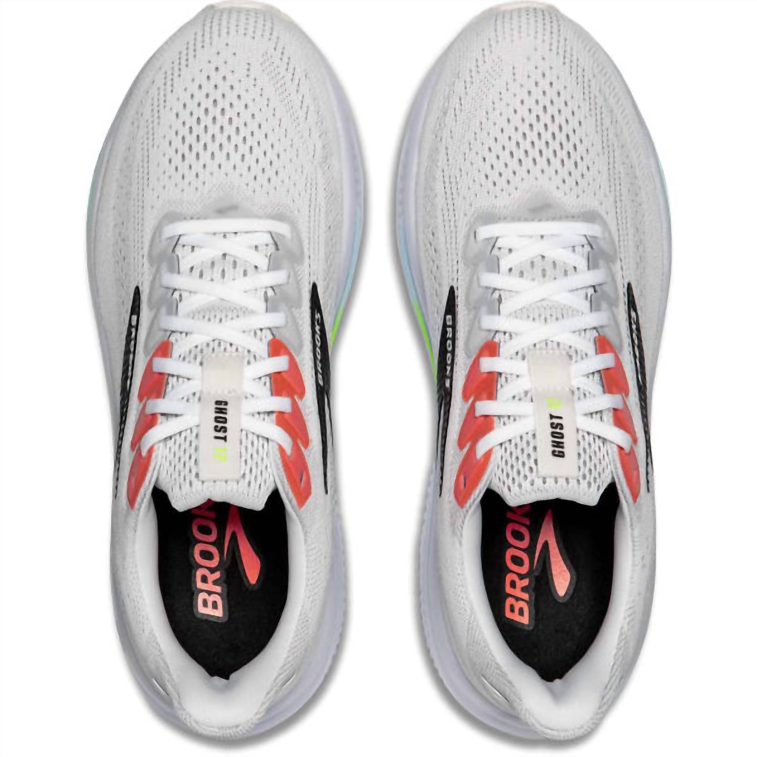 BROOKS Men's Ghost 17 Shoe in white pink clay gecko - men's shoe - alternate view