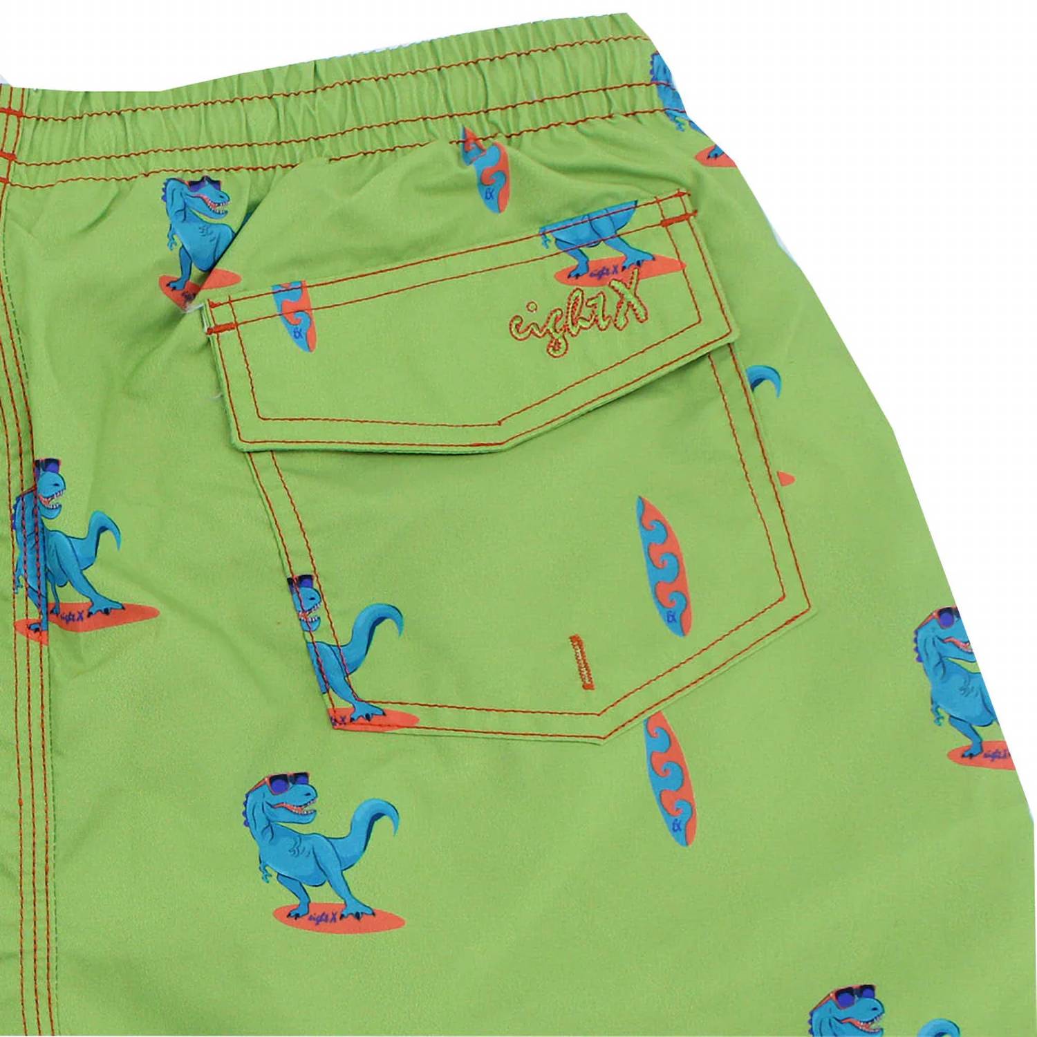 Eight X - Surfing T-rex Print Swim Trunks