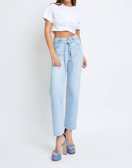 Hidden - Ella Tie Waist Stretch Straight Leg Jeans