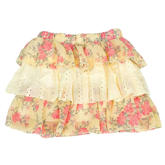 Girls Rose Chiffon Skirt