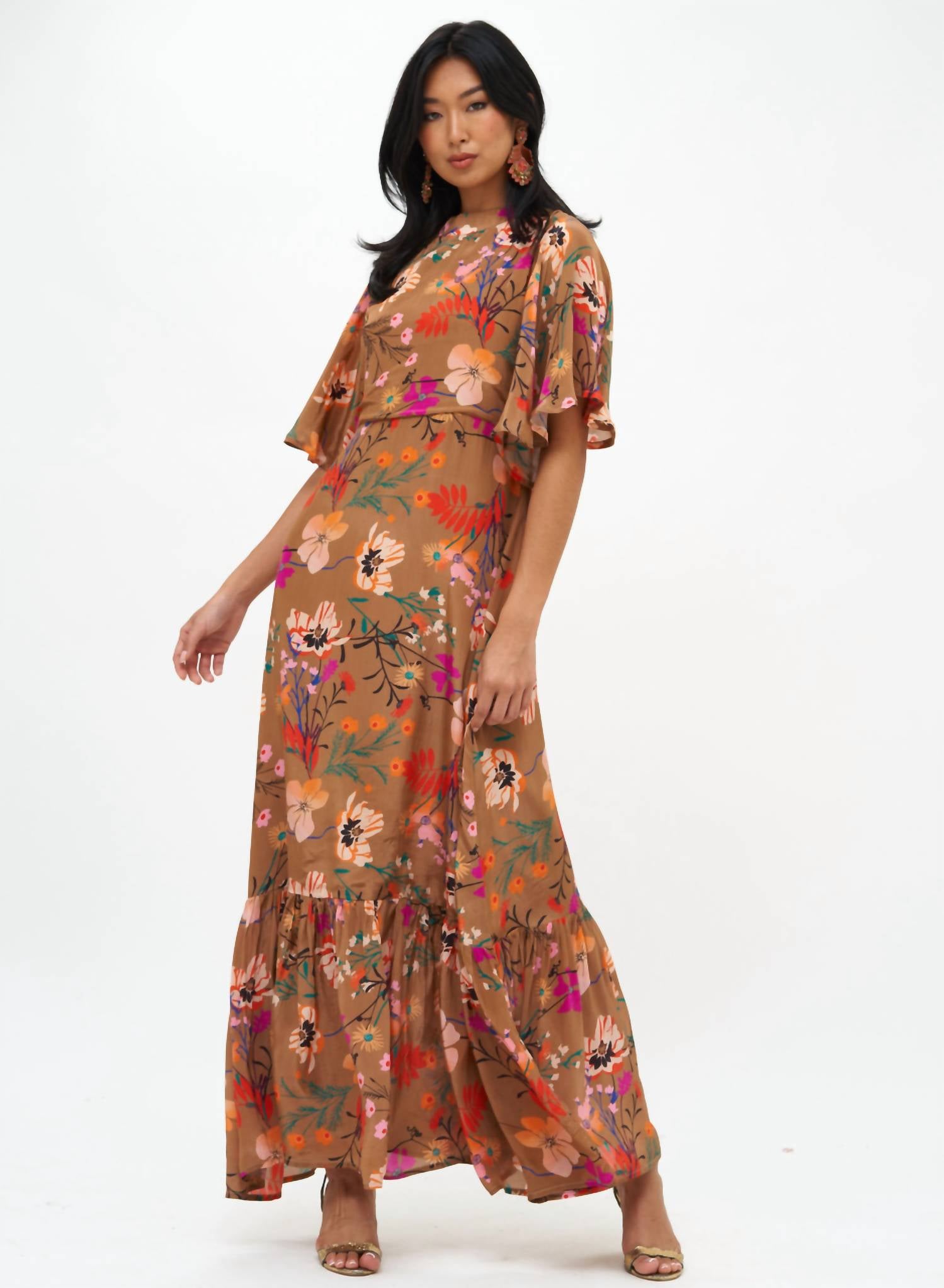 Oliphant - Woodland Flirty Mock Neck Maxi Dress