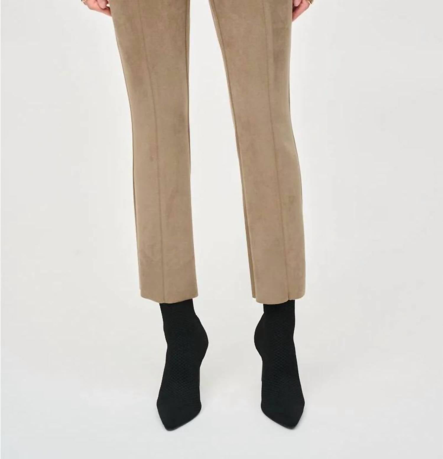 Joseph Ribkoff - Scuba Suede High Waist Slim Flared Pants