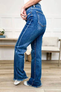 Risen - Ariana Tummy Control Distressed Straight Leg Jeans