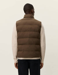 Les Deux Men's Noor Ripstop Vest in slate brown - men's jacket - alternate view
