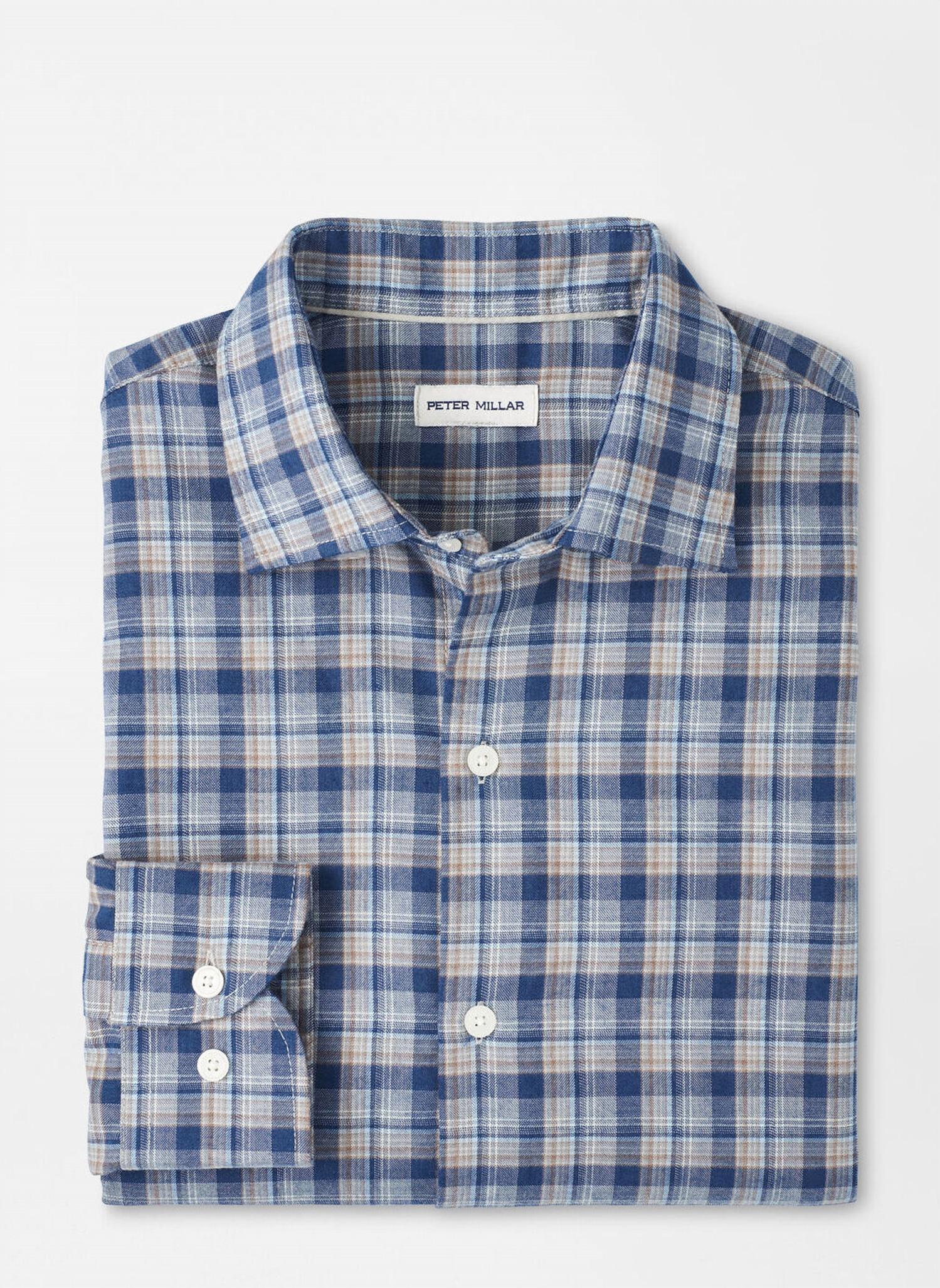 PETER MILLAR Whitecap Performance Flannel Shirt in blue haze - men's shirt - view 4