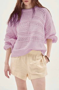 DELUC Faial Open Stitch Sweater in pink 1 - women's sweater