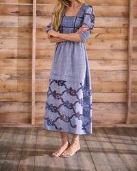 HUNTER BELL Rowe Dress in seabank chambray - women's dress - detail view