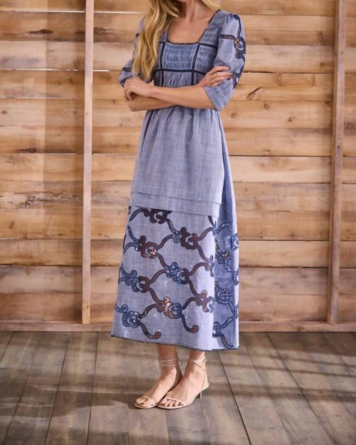 HUNTER BELL Rowe Dress in seabank chambray - women's dress - detail view