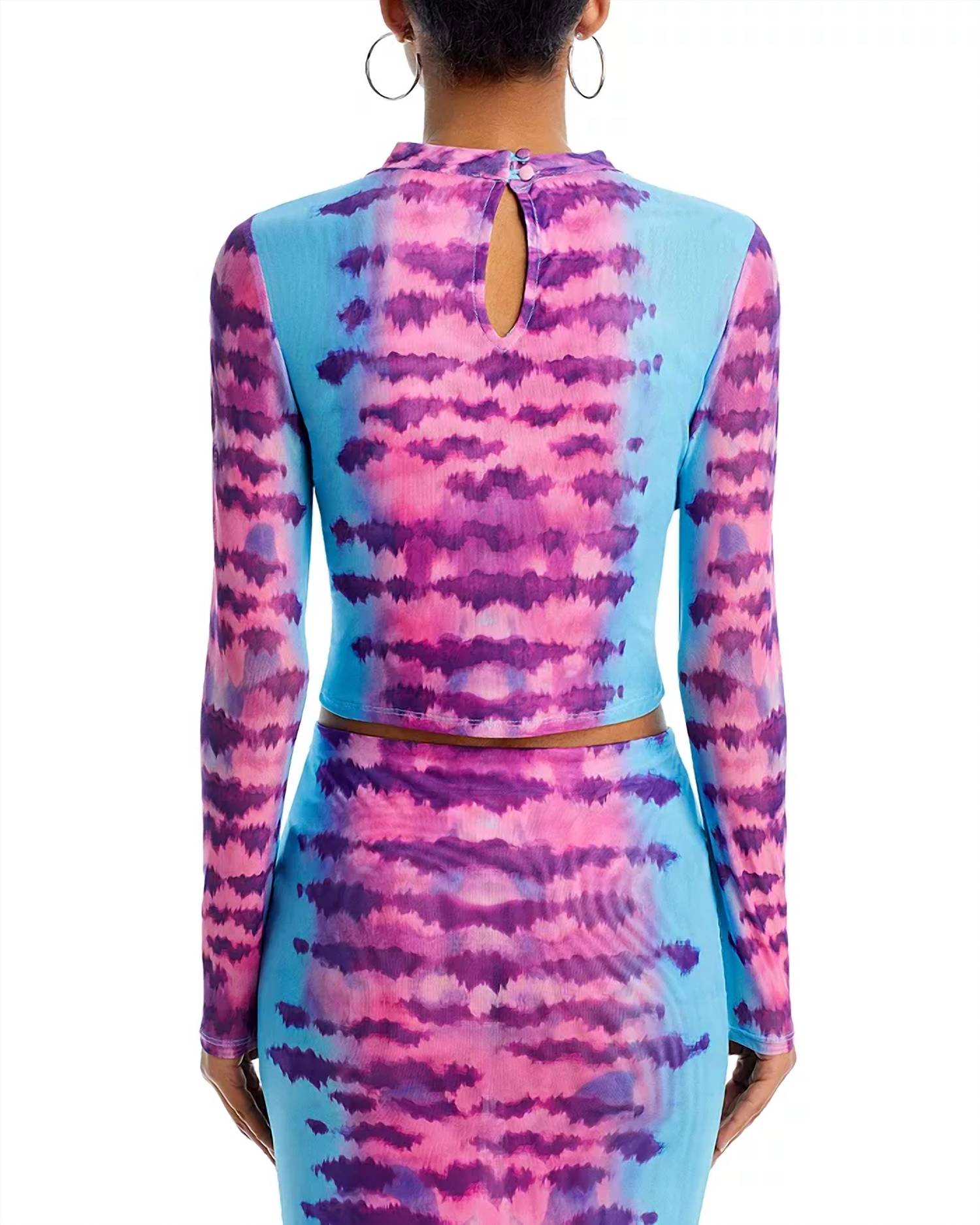 Rococo Sand - Opal Mock Neck Crop Top