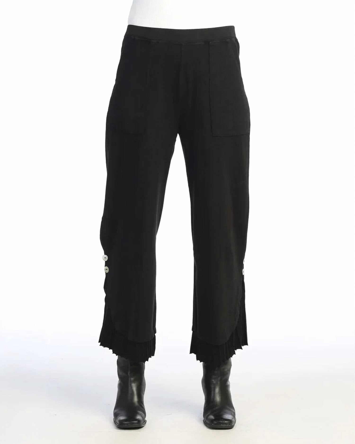 Jess & Jane - Women's Mineral Washed Wide Leg Ankle Pant