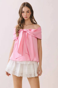 Tcec - Off The Shoulder Bow Top