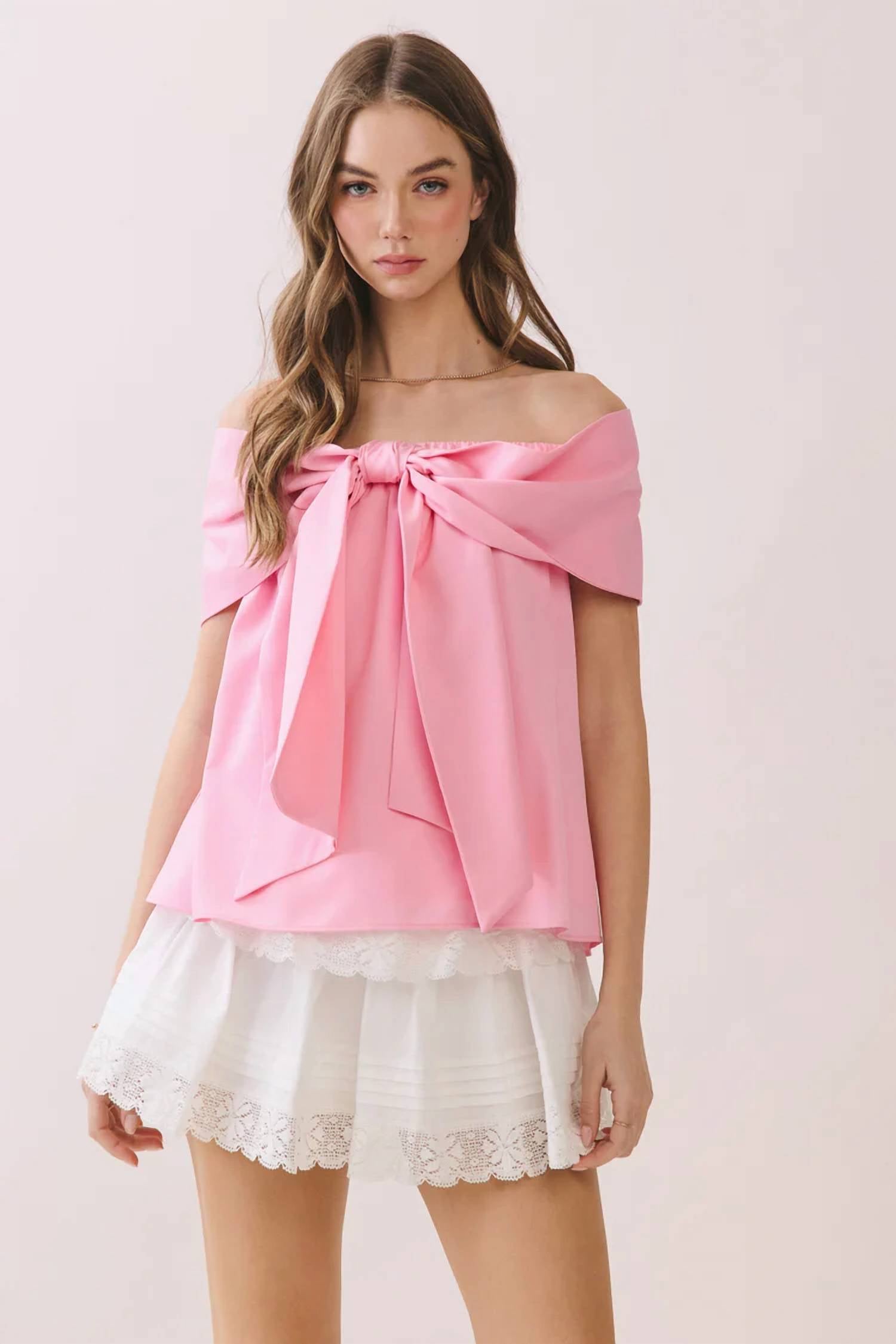 Tcec - Off The Shoulder Bow Top