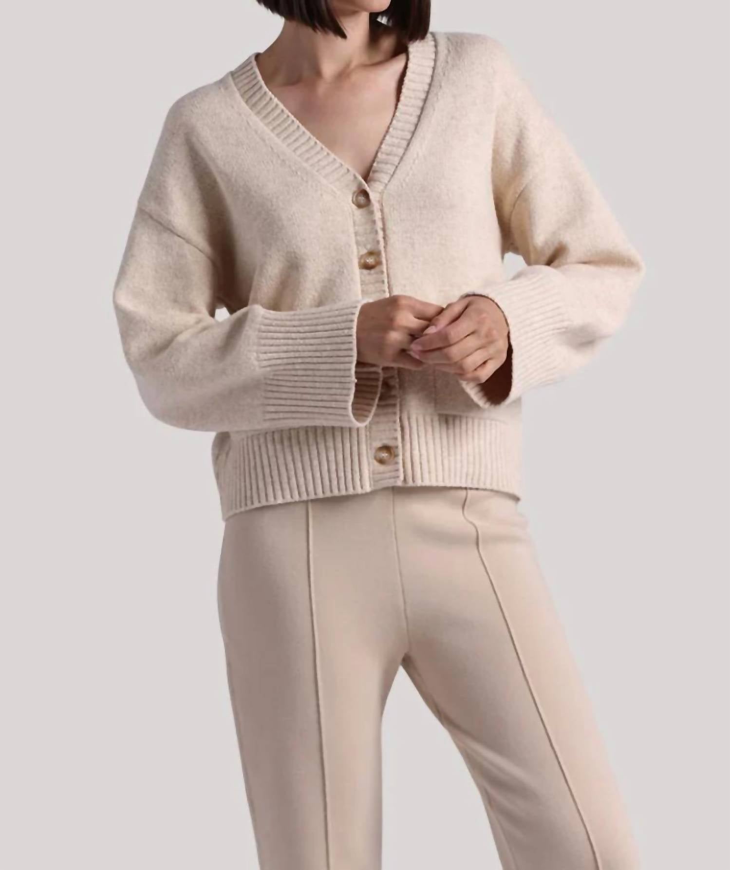 Minnie Rose - Luxe Cotton Blend V Neck Cardigan