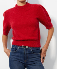 Bobi - Mock Neck Puff Sleeve Sweater