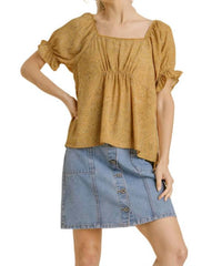 Umgee - Square Neck Floral Babydoll Top
