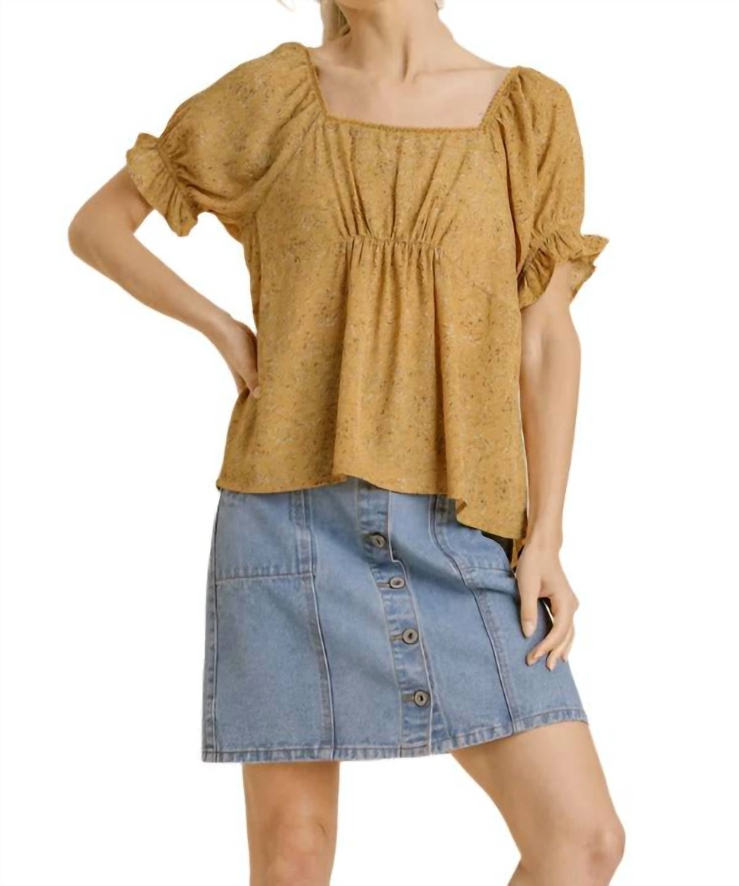 Umgee - Square Neck Floral Babydoll Top